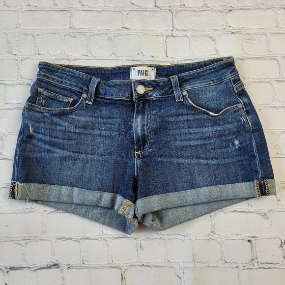 Paige woman’s Denim Jimmy Jimmy shorts blue size 27 - Picture 12 of 13